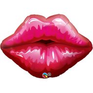 Qualatex Microfoil Big Red Kissy Lips Balloon, 30-Inches (1-Unit)