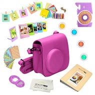 Quality Photo Instant Camera 12-Piece Accessories Kit Bundle for Fujifilm Instax Mini 8 & Mini 9 Camera Includes; Case W/Strap, Lens Filters, Photo Album & Frames + More (Purple)