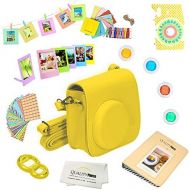 Quality Photo Instant Camera 12-Piece Accessories Kit Bundle for Fujifilm Instax Mini 8 & Mini 9 Camera Includes; Case W/Strap, Lens Filters, Photo Album & Frames + More (Yellow)