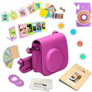 Quality Photo Instant Camera 12-Piece Accessories Kit Bundle for Fujifilm Instax Mini 8 & Mini 9 Camera Includes; Case W/Strap, Lens Filters, Photo Album & Frames + More (Purple)