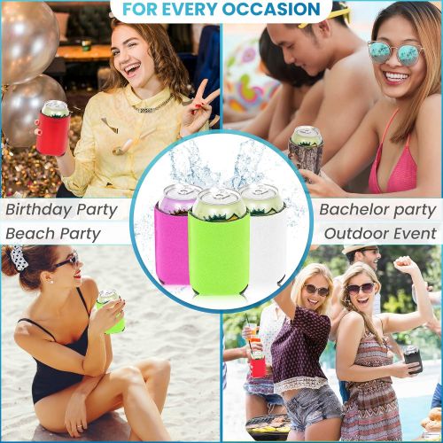  [아마존베스트]QualityPerfection 25 Beer Can Cooler Sleeves, Soda, Drink Coolies for Personalized Sublimation, HTV, Vinyl Sleeves | DIY Customizable for Parties, Events or Weddings, Bulk (25, 25