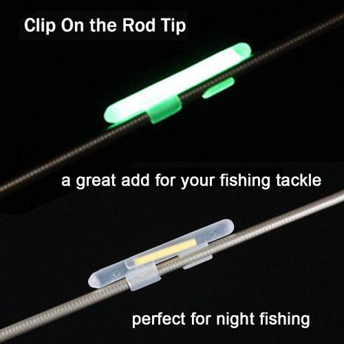  QualyQualy Clip-On Fishing Glow Sticks for Pole, Fishing Lights for Rods, Fishing Pole Light Sticks Bulk Kit 20 Pcs (10 Packs)