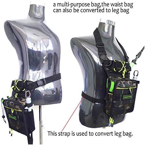  [아마존베스트]QualyQualy Fishing Bag Chest Bag Camouflage Fishing Tool Carrier Travel Bag Fishing Rod Bag