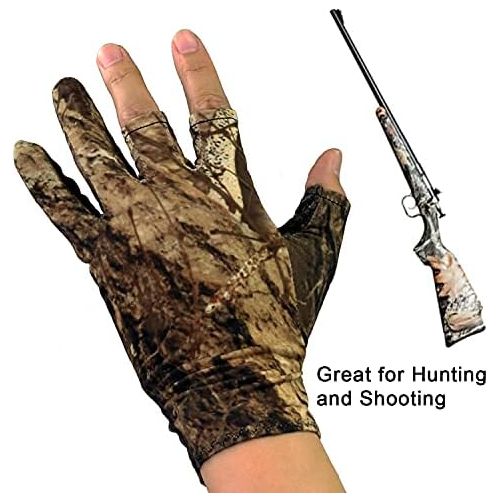  [아마존베스트]QualyQualy Fishing gloves gel glove hunting camouflage gloves anti slip elastic gloves hunting fishing