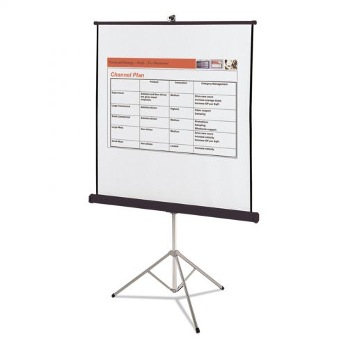  Quartet Portable Tripod Projection Screen, 60 x 60, White Matte, Black Steel Case