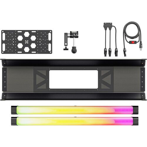  Quasar Science 4-Bank Shell with Ossium Plate and Double Rainbow (4', 2-Light Kit)