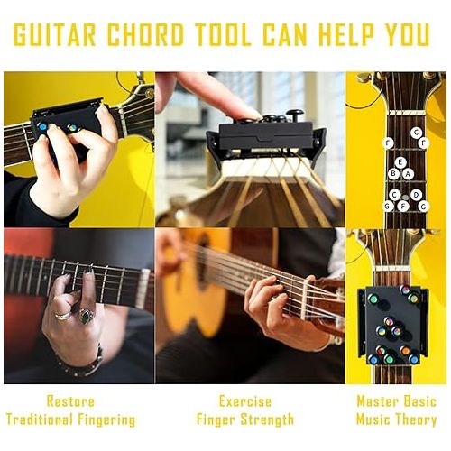  QUDODO Guitar Chord Learning Starter, Guitar Accessories, Guitar Trainer No Need to Develop Callouse, Eliminates Finger Pain, Guitar Lover Beginner Gift (Guitar Starter Learning Tool)