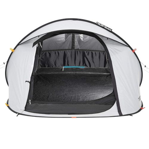  Quechua Pop Up Camping Tent - Waterproof 2 Seconds Fresh & Black Easy Set Up and Fold Extra Dark Interior