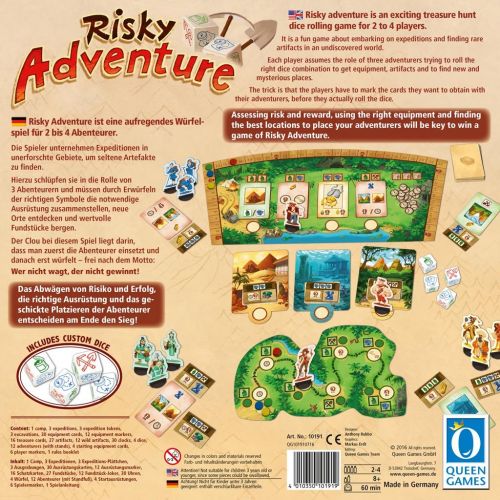  Queen Games Risky Adventure Family Dice Board Game