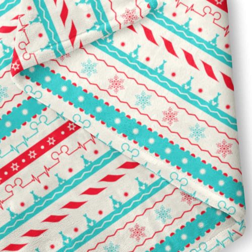  Queen of Cases Christmas Candycane Disney Heartbeat Fleece Blanket - Mini Fleece Blanket 35x27in - Soft Throw