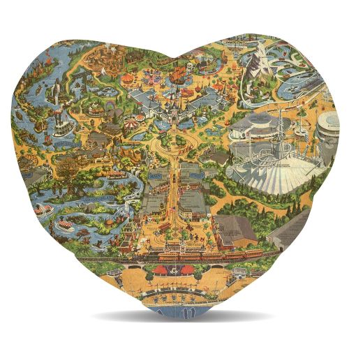  Queen of Cases Disneyland Vintage Map Fleece Cushion - Square Cushion - 17x17in