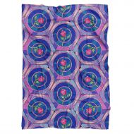 Queen of Cases Stained Glass Rose Disney Inspired Fleece Blanket - Medium Fleece Blanket 60x50in - Soft Throw