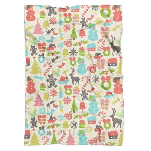  Queen of Cases Hidden Mickeys Colorful Retro Disney Christmas Fleece Blanket - Medium Fleece Blanket 60x50in - Soft Throw