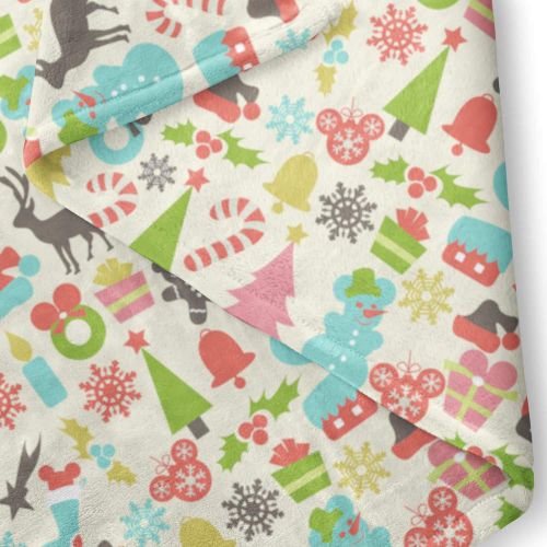  Queen of Cases Hidden Mickeys Colorful Retro Disney Christmas Fleece Blanket - Medium Fleece Blanket 60x50in - Soft Throw