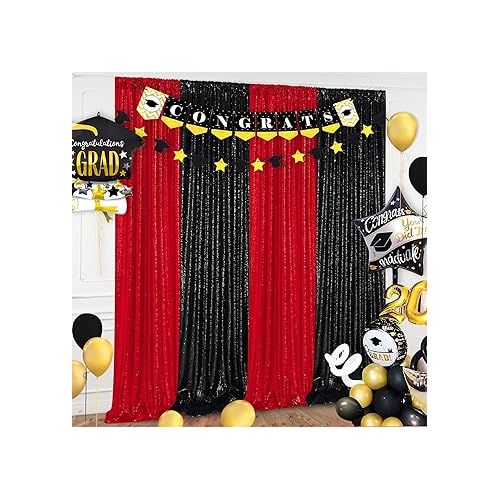  Black Sequin Backdrop 2 Panels 2FTx8FT Halloween Backdrop Curtains Party Decorations Birthday Wedding Photo Backdrop