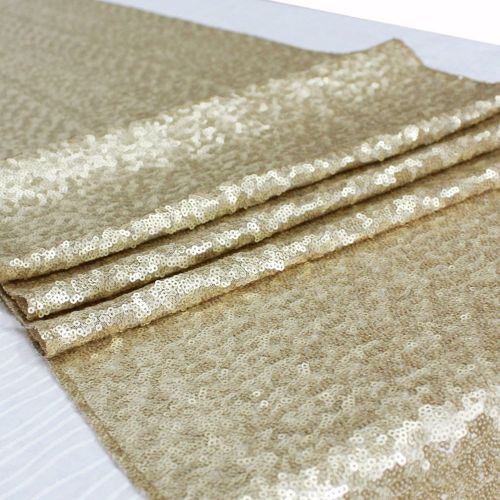  QueenDream Sequin Overlay Matte Gold Sparkly Fabric Sequin Tablecloth Cover Glitz Table Linen Sparkle Sequin Linens