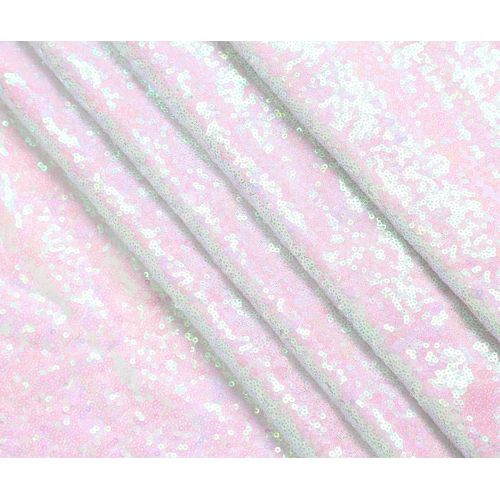  QueenDream 4yard Iridescent White Sequin Fabric DIY Dress Fabric Sequin Fabric for Wedding Birthday Party Eventing decr