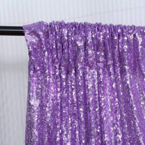  QueenDream Light Purple Sequin Fabric Sequin Fabric Squares Sequin Tablecloth Cover for Event Party Banquet Decoration