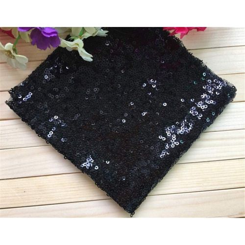  QueenDream 4yard Black Sequin Fabric DIY Dress Fabric Sequin Fabric for Wedding Birthday Party Eventing decr