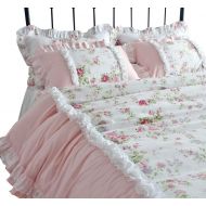Queens House Shabby Girl Bedding Pink Duvet Cover Set Ruffle Bedding Set Queen