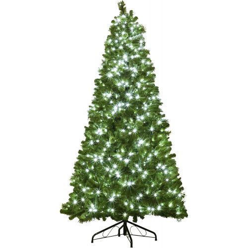  Queens of Christmas WL-TRBM-12-LPW Pre-Lit UV Mixed Blended Pine Tree 3, 567 Tips Lit with 1300 Pure White LED, 12