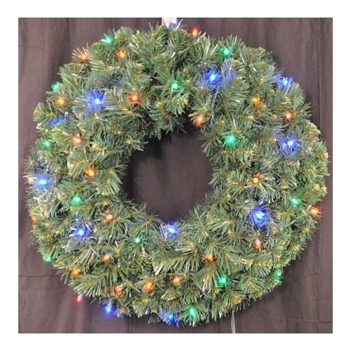  Queens of Christmas WL-GWSQ-03-L4M-BAT Battery Operated Pre-Lit LED Sequoia Christmas Wreath, 3, Multicolored