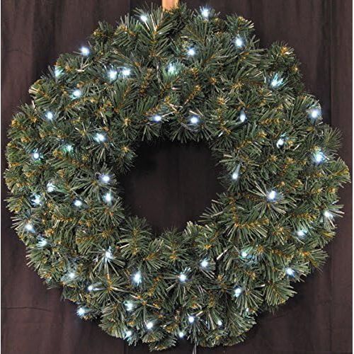  Queens of Christmas WL-GWSQ-03-L4M-BAT Battery Operated Pre-Lit LED Sequoia Christmas Wreath, 3, Multicolored