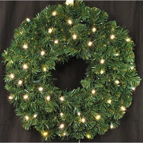  Queens of Christmas WL-GWSQ-03-L4M-BAT Battery Operated Pre-Lit LED Sequoia Christmas Wreath, 3, Multicolored