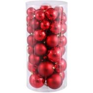 Queens of Christmas WL-ORNTUBE-70-RE 100 Pack Plastic Balls, 70mm, Red