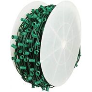 Queens of Christmas WL-C7-12G E12 Socketed C7 Cord Set on Green Wire with 12 Spacing for Decorative Lights, 1000