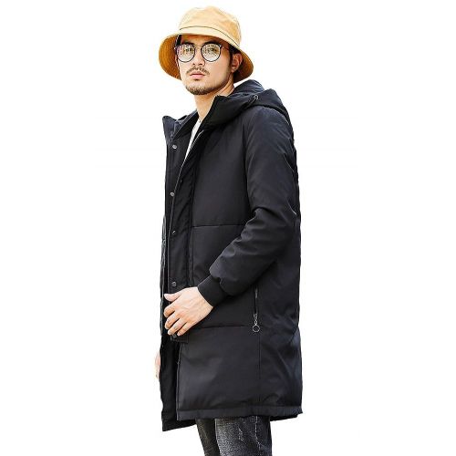  Queenshiny Mens Hooded Packable Medium Length Duck Down Coat Jacket