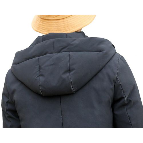 Queenshiny Mens Hooded Packable Medium Length Duck Down Coat Jacket
