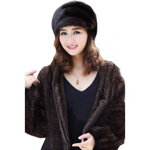  Queenshiny New Fashion Womens 100% Real Genuine Mink Fur Cap