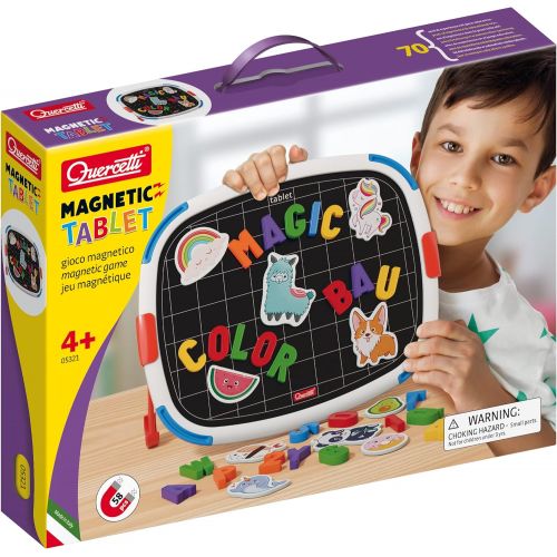  Quercetti - Tablet with Magentic Letters - Educational Toy for Learning Spelling & Writing - for Kids Ages 4 Years & Up