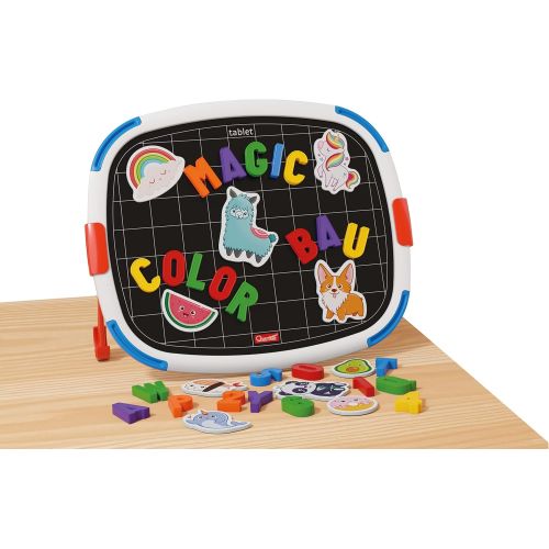  Quercetti - Tablet with Magentic Letters - Educational Toy for Learning Spelling & Writing - for Kids Ages 4 Years & Up