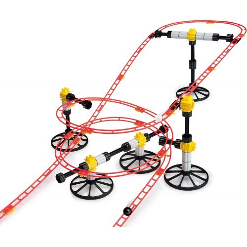  Quercetti Roller Coaster mini rail Set -150pc, 8 meters, Kids ages 6-12, Building Blocks for Marbles Game Maze Tracks