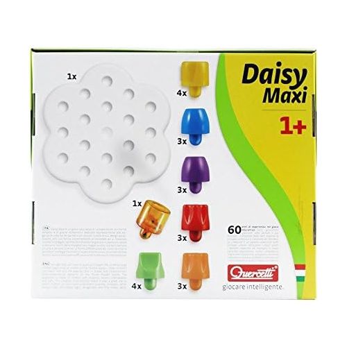  Quercetti Geokid Daisy Maxi - 21 Piece Beginning Stacking & Sorting Pegboard for Ages 1 and Up (Made in Italy)