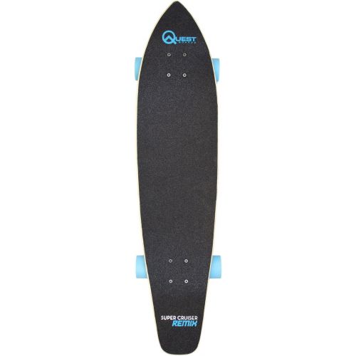  Quest Skateboards The Super Cruiser 36 Remix Aqua Blue Bamboo and Maple Deck Longboard Skaeboard