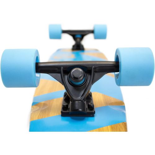  Quest Skateboards The Super Cruiser 36 Remix Aqua Blue Bamboo and Maple Deck Longboard Skaeboard