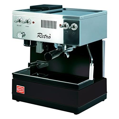  Quickmill Modell 0835 Retro Siebtrager Espressomaschine, schwarz