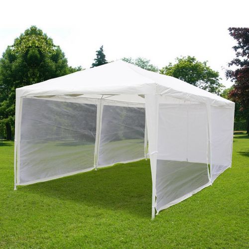 Quictent Outdoor Canopy Gazebo Party Wedding Tent Screen House Sun Shade Shelter with Fully Enclosed Mesh Side Wall (10x20, White)