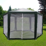 Quictent Outdoor Canopy Gazebo Party Wedding Tent Screen House Sun Shade Shelter with Fully Enclosed Mesh Side Wall (10x10/7.9x7.9, Beige)