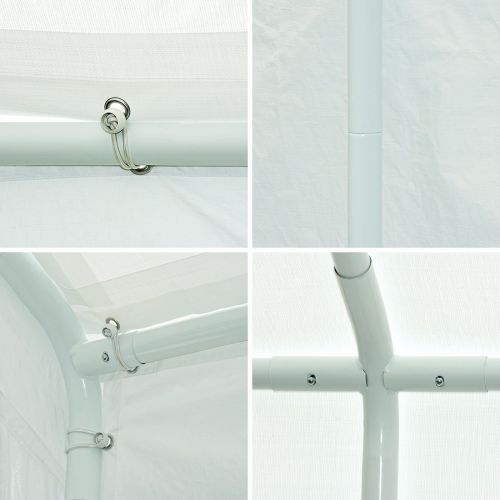  Quictent 20 x 10 Heavy Duty Carport Gazebo Canopy Garage Car Shelter White (10X20)