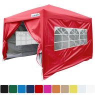Quictent Silvox 10x10 EZ Pop Up Canopy Tent Party Tent Instant Gazebo with 4 Walls & Roller Bag Waterproof -9 Colors