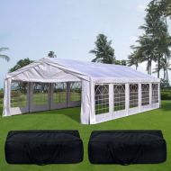 Quictent 32 x 20 Upgraded Galvanized Heavy Duty Outdoor Carport Party Tent Wedding Shelter Canopy with 5 Carry Bags