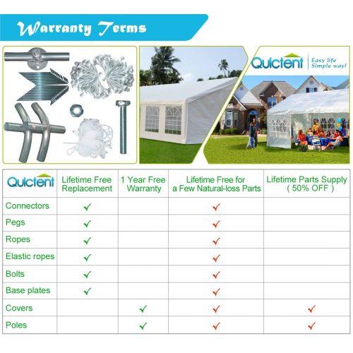  Quictent 32 x 20 Upgraded Galvanized Heavy Duty Outdoor Carport Party Tent Wedding Shelter Canopy with 5 Carry Bags