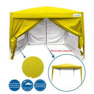 Quictent Silvox 8x8 EZ Pop Up Canopy Tent Instant Canopy with Sidewalls & Carry Bag 100% Waterproof-7 Colors (Yellow)