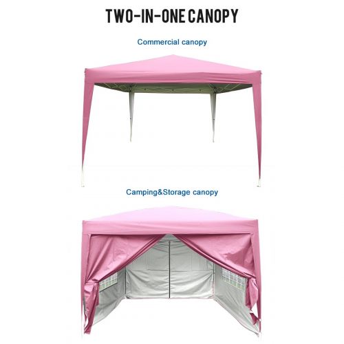  Quictent Silvox 8x8 EZ Pop Up Canopy Tent Instant Canopy with Sidewalls & Carry Bag 100% Waterproof-7 Colors (Yellow)