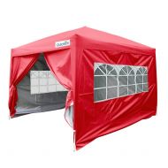 Quictent Silvox Waterproof 8x8 EZ Pop Up Canopy Gazebo Party Tent Red Portable Style