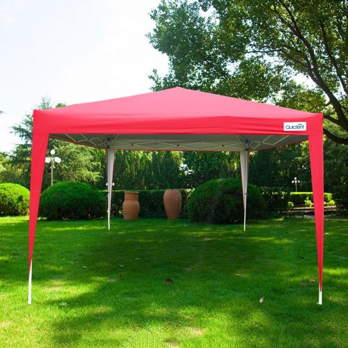  Quictent Silvox Waterproof 8x8 EZ Pop Up Canopy Gazebo Party Tent Red Portable Style